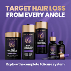 FOLICARE color-safe packaging demonstrates care for color-treated hair.