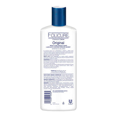 Close-up of Folicure shampoo texture showing gentle cleansing formula.