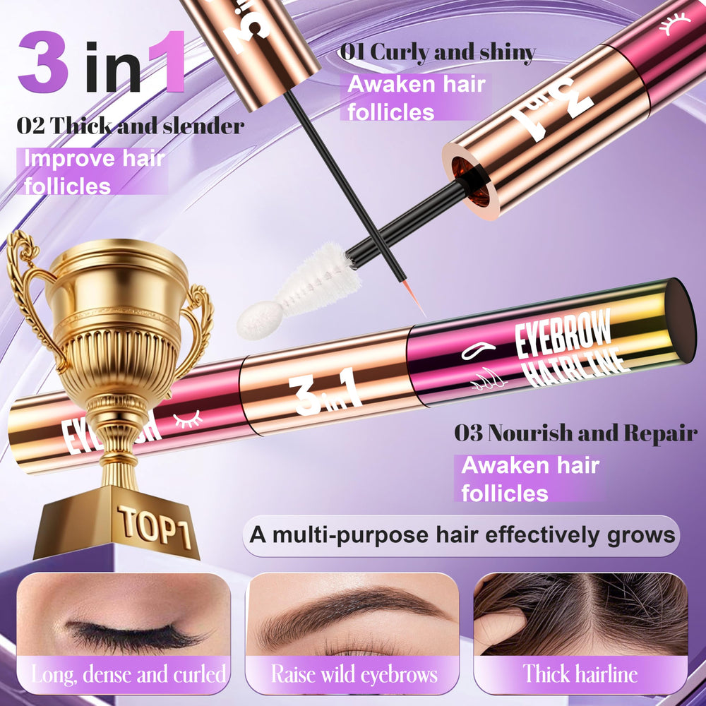 Folivive dual-brush applicator demonstrates precise lash and brow application.