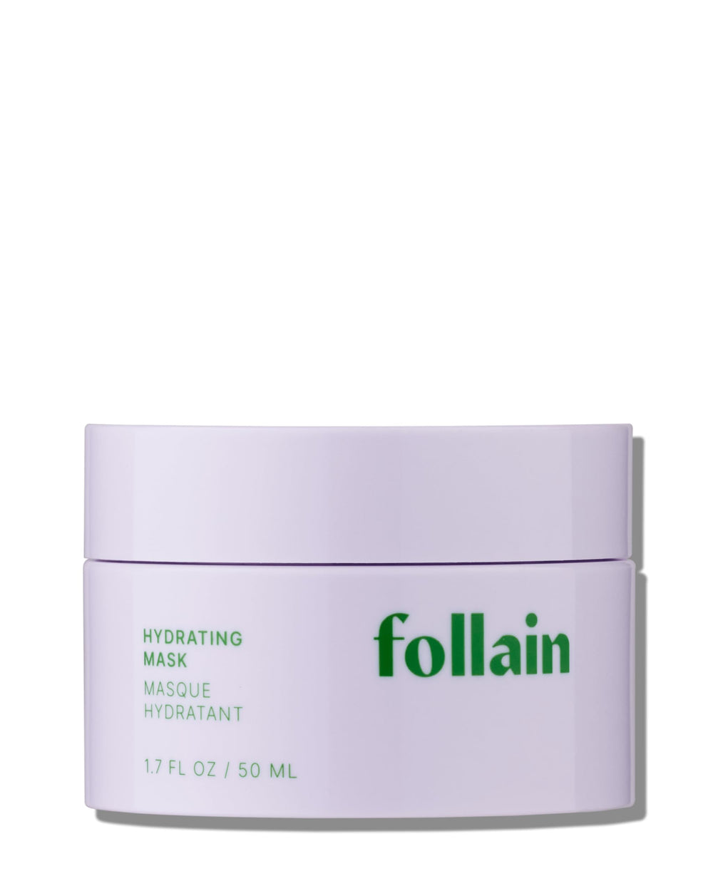 Follain Hyaluronic Acid + Bakuchiol Mask jar close-up showing hydrating, plumping cream.