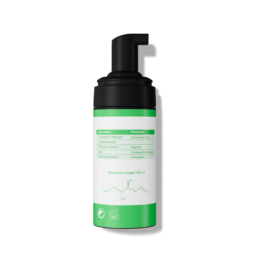 Follicle Fuel foam dispense action demonstrates uniform application for better coverage