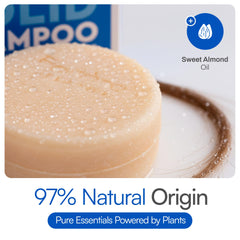 Foltene solid shampoo bar placed in shower demonstrating easy use