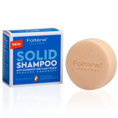 Foltene front packaging showing shampoo bar and benefits