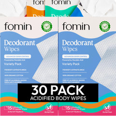 FOMIN acidified travel wipes pack offers quick underarm refresh on the go.