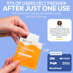FOMIN pH-balanced underarm wipes suitable for all skin types.