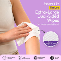 Individually wrapped sachets of FOMIN travel wipes for mess-free portability.