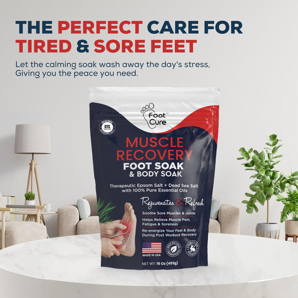 FOOT CURE Tea Tree Oil Foot Soak pedicure setup signals smooth nail prep.