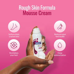 Footlogix Spiraleen mousse texture close-up highlights creamy hydration.