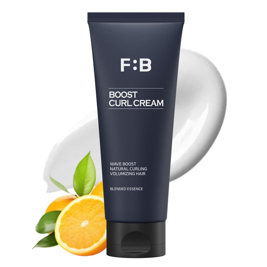 FORBEAUT Boost Curl Cream bottle front shows lightweight hold for flexible waves.