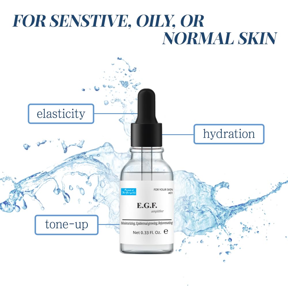 FOREST OF THE BORGES'S EGF serum ingredients label highlights rh-Oligopeptide-1 at 1 ppm.