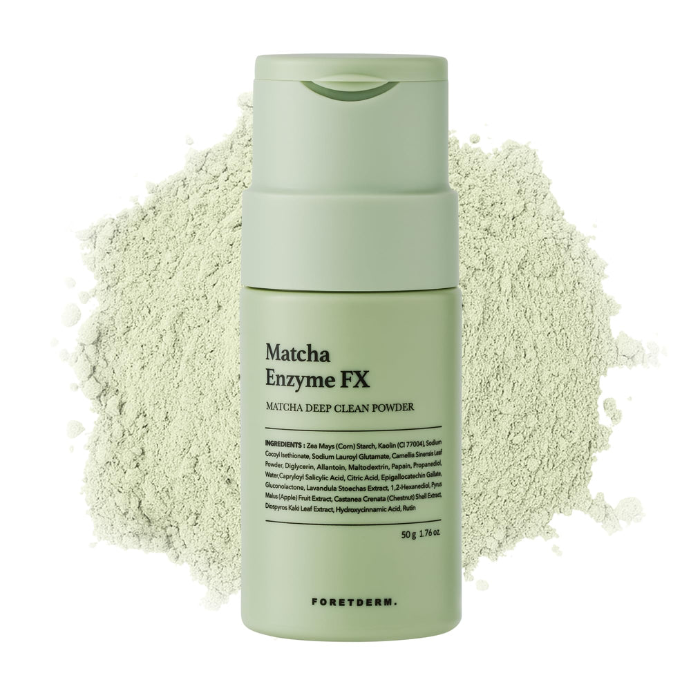 FORETDERM Matcha Enzyme FX bottle, ideal for a gentle daily cleanse