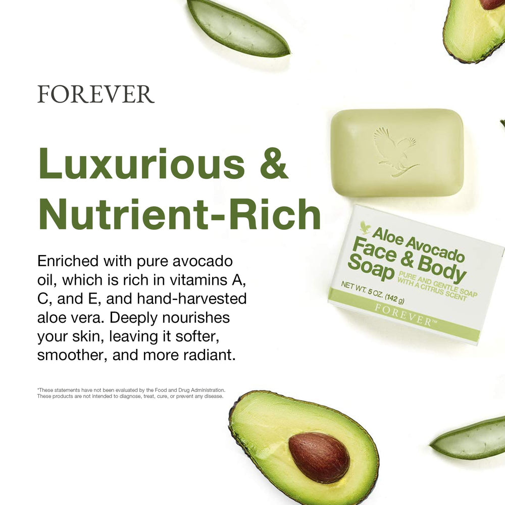 Forever Living Aloe Avocado Soap suitable for all skin types during shower.