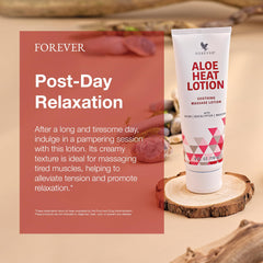 Forever Living Aloe Heat Lotion creamy texture close-up for easy, even application
