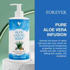 Forever Living Aloe Liquid Soap ingredients include jojoba and argan oils for balanced moisture.