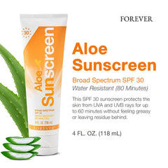 Forever Living Aloe Sunscreen SPF 30 being spread on clean skin