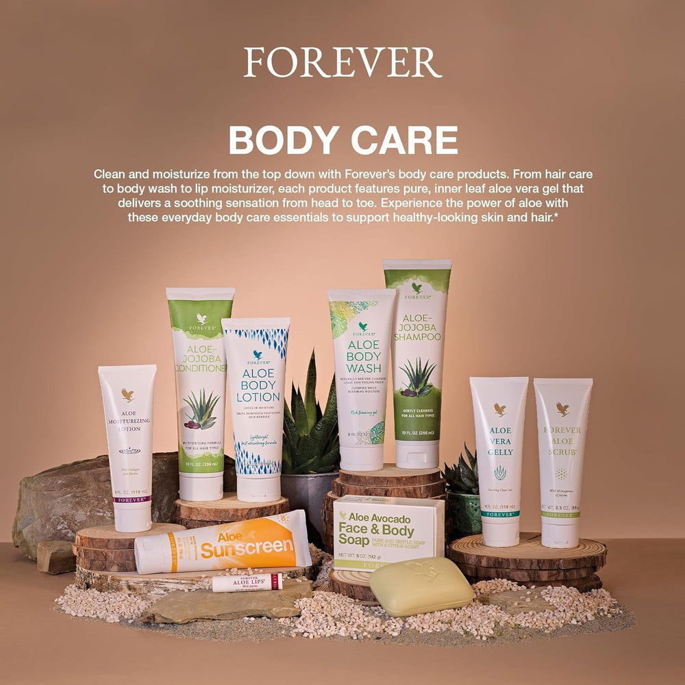 Forever Living Aloe Vera Gelly with plant-derived vitamin E and allantoin enhances skin comfort.