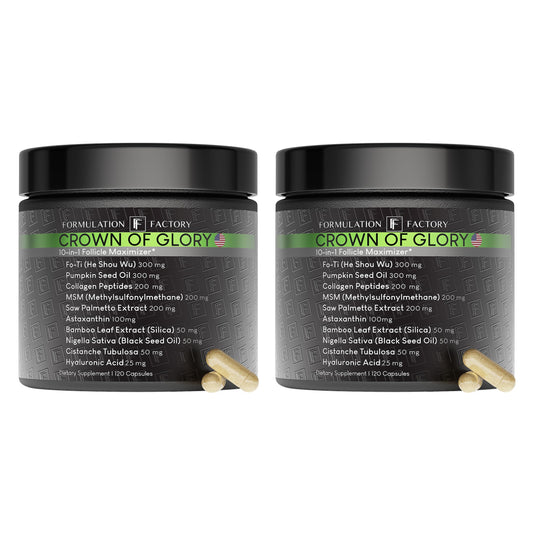 Formulation Factory Crown of Glory bottle front view supports overall hair wellness.