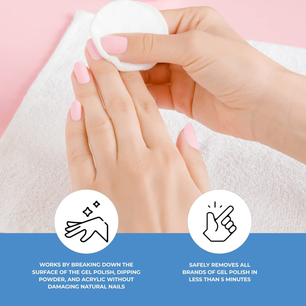 ForPro Expert Jiffy Gel Polish Remover foil-free process saves time.
