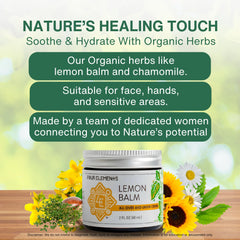 Applying Four Elements Lemon Balm Cream demonstrates easy, even coverage on skin.