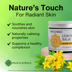 Organic ingredients label highlights plant-based, clean skincare from Four Elements.