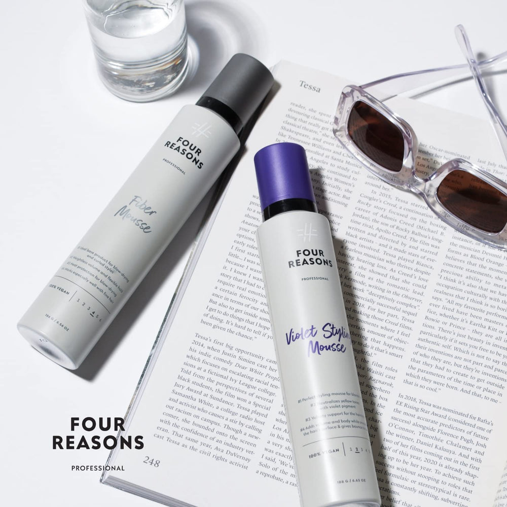 FOUR REASONS curl mousse eco-packaging emphasizes recyclable materials for conscious care.