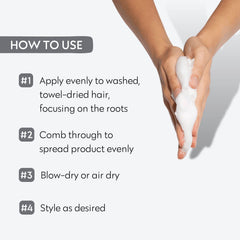 FOUR REASONS curl mousse hair results show lift, bounce and frizz control.