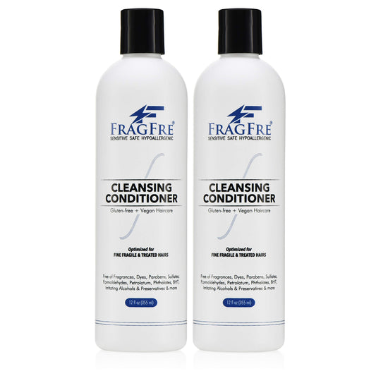 FRAGFRE cleansing conditioner bottle closeup for gentle cleansing of fine hair