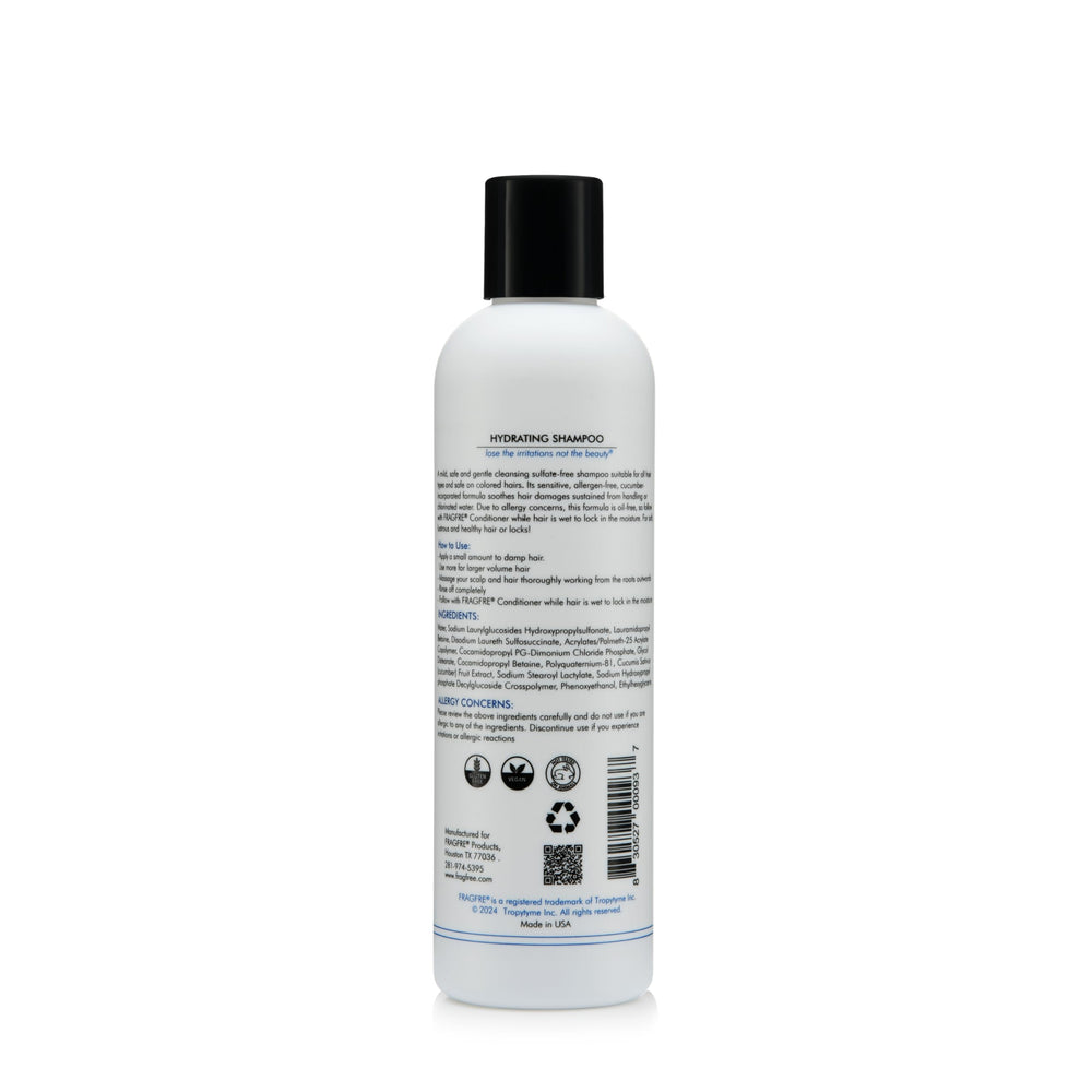 FRAGFRE natural cucumber extract shampoo in hand highlights nourishing hydration and color-safe care