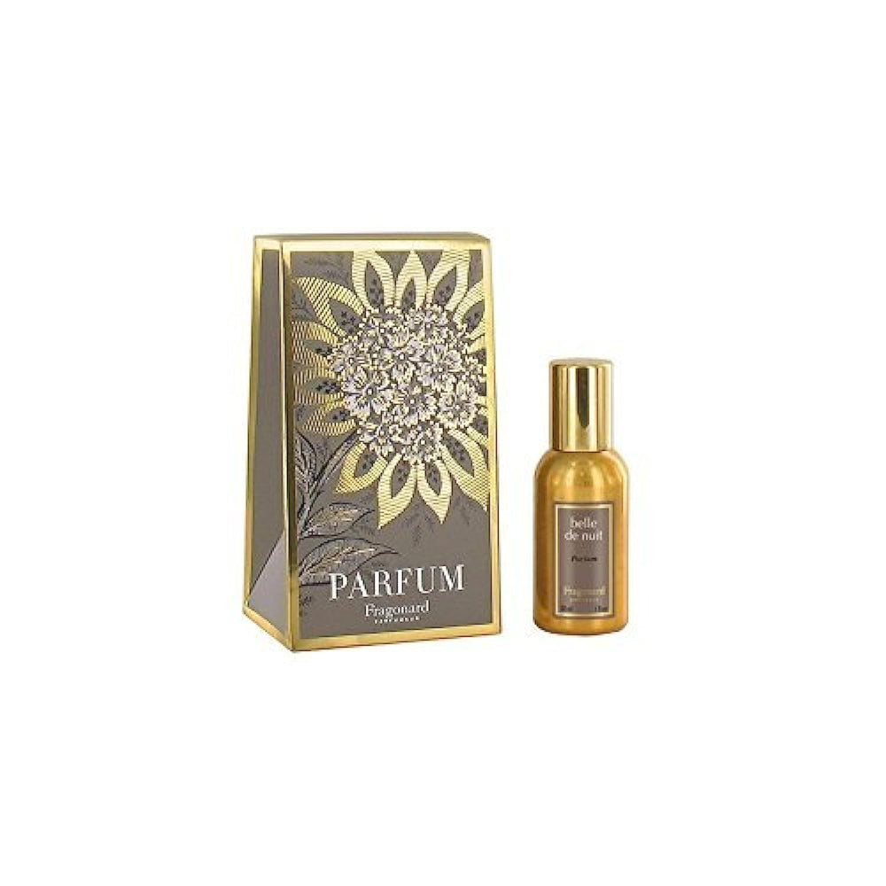 Fragonard Belle de Nuit Parfum bottle pour, ideal for everyday wear with refined floral warmth.