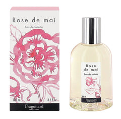 Fragonard Rose de Mai packaging box, premium presentation on a vanity.