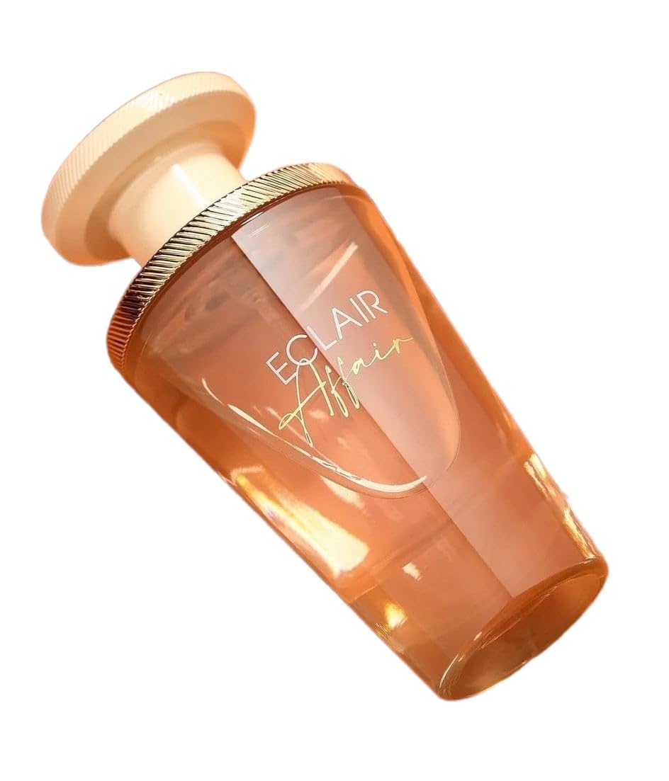 Fragrance World Eclair Affair label and bottle, sleek design suitable for on-the-go use.