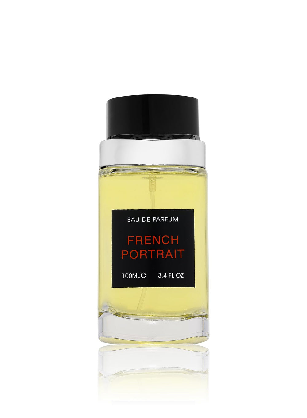 Fragrance World French Portrait bottle close-up suggests elegant everyday scent