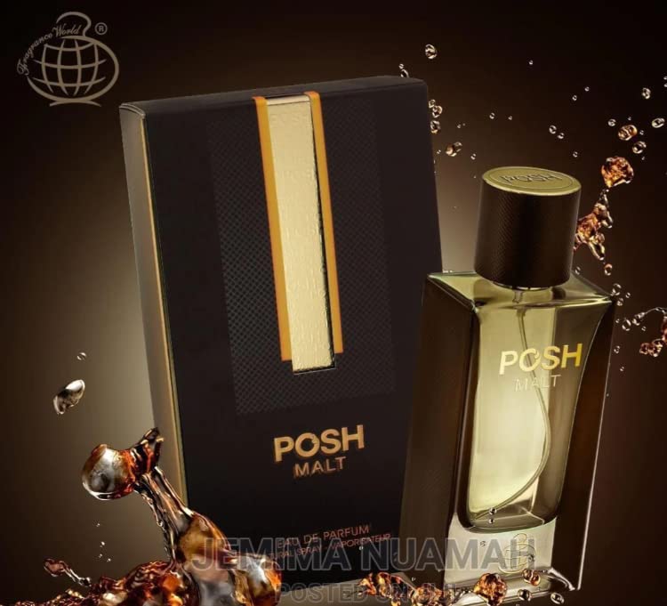 Fragrance World Posh Malt EdP bottle close-up highlighting a luxurious, warm scent
