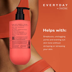 frank body Clearing Body Wash scent close-up, mandarin and cedarwood aroma