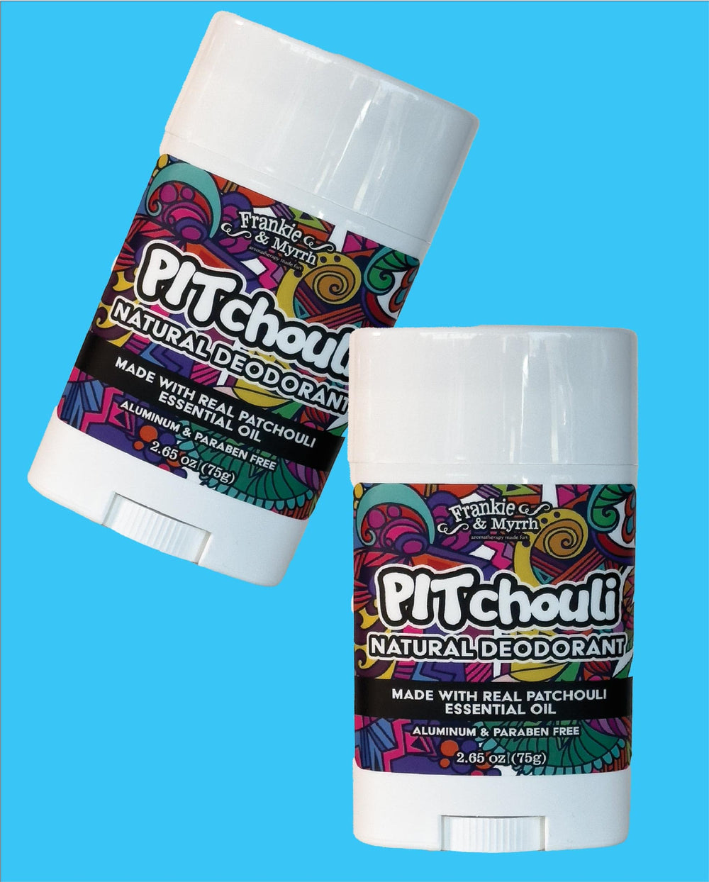 Frankie and Myrrh signature patchouli scent with earthy notes.
