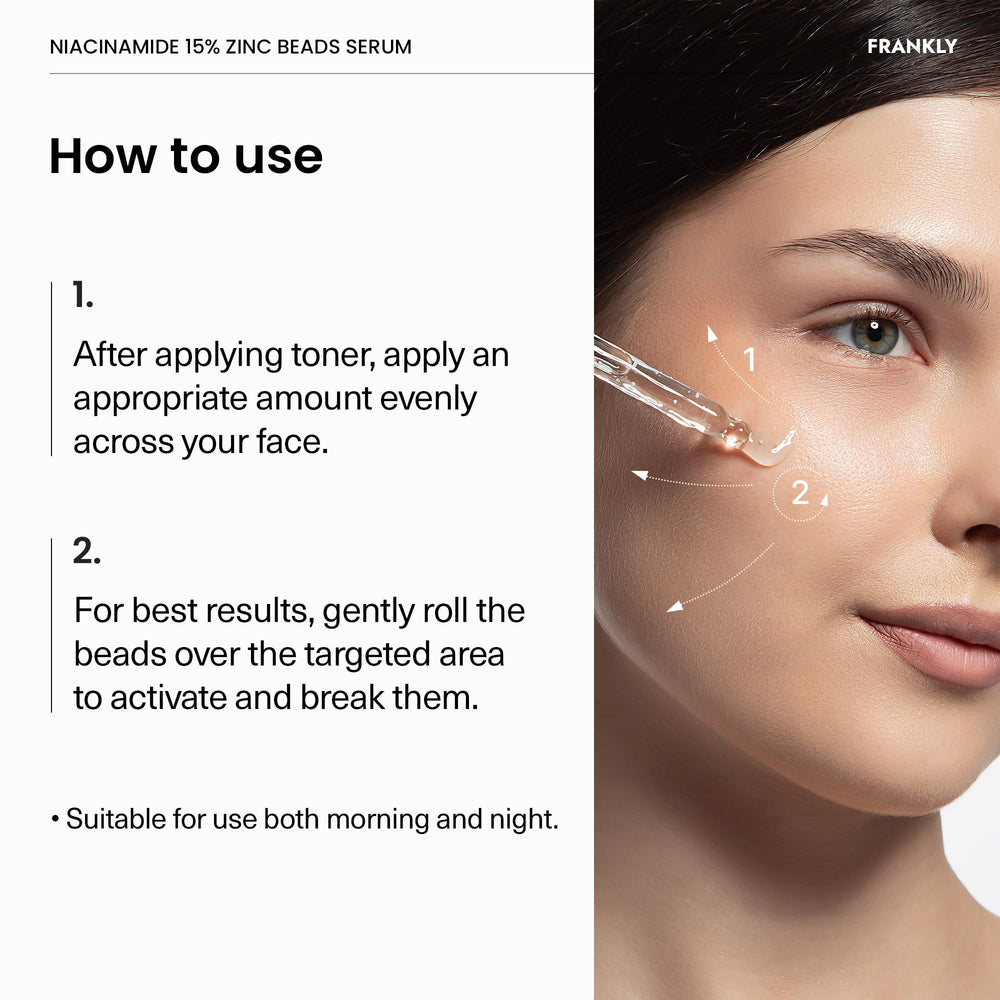 FRANKLY Niacinamide closeup showing redness control potential