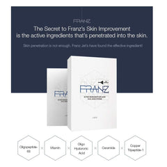 FRANZ Dual Mask Jet elixir close-up highlights silky texture for layering.