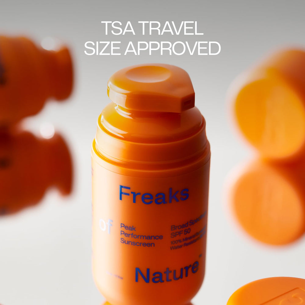 Freaks of Nature Peak Performance SPF 50 hydration from vegan squalane and silk proteins for a radiant look.