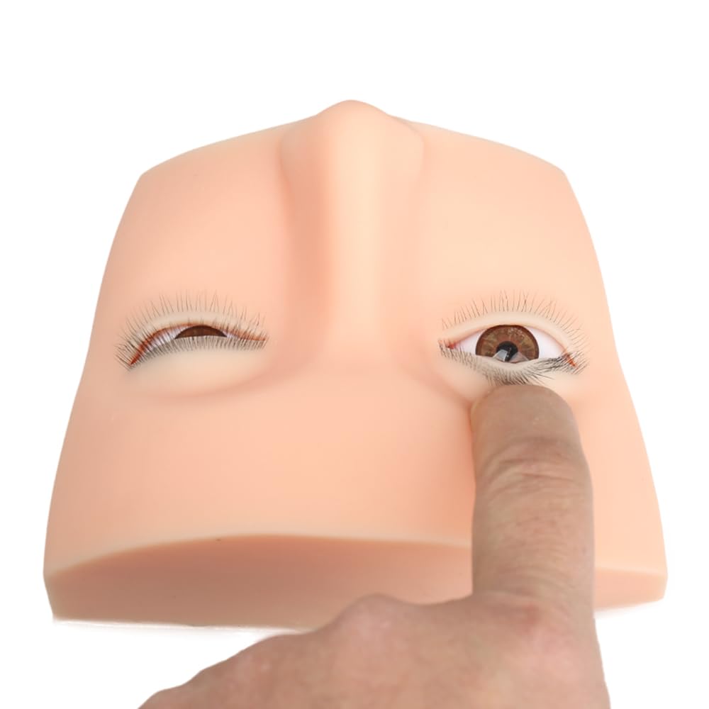 Free & Fun lash mannequin head with liftable eyelids for precise isolation practice.