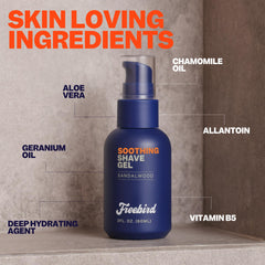 Freebird aloe vera gel detail, hydrating for sensitive skin.