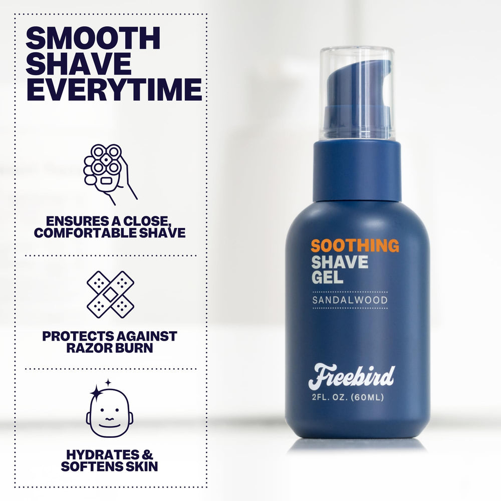 Freebird gel texture close-up shows non-foaming, clear consistency.