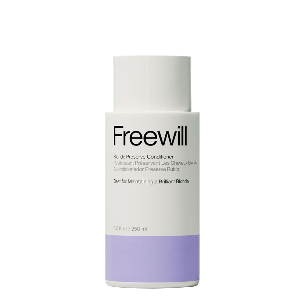 Freewill Blonde Preserve Purple Conditioner bottle front showing brassiness-neutralizing toning