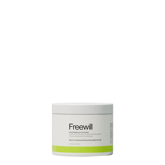 Freewill Deep Moisture Coil Cream bottle front for defined, frizz-free curls.
