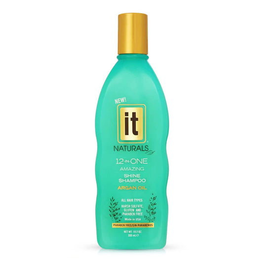 Freeze It IT Naturals Argan Oil Shampoo bottle showcases moisture-rich formula for all hair types.