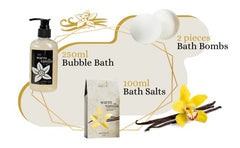 Freida and Joe Warm Vanilla Bath Bombs for a fizzy, fragrant soak.