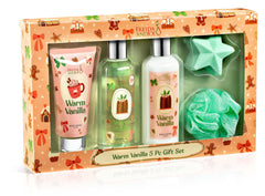 Freida and Joe warm vanilla gift box packaging for a inviting spa ready presentation