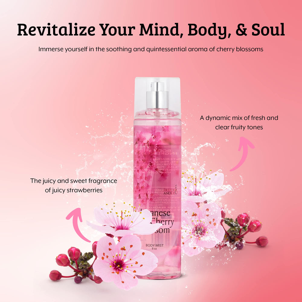 Freida and Joe Japanese Cherry Blossom bottle and cap, premium UK fragrance quality.