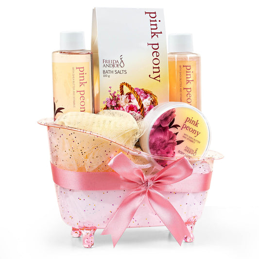 Freida and Joe shower gel with peony scent for a refreshing spa-like cleanse.