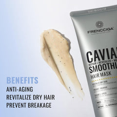 Jar of FRENCCIGA Caviar Hair Mask highlighting luxurious caviar blend