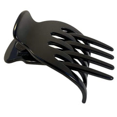 French Amie Bear Paw Black Small clip front view shows secure hold